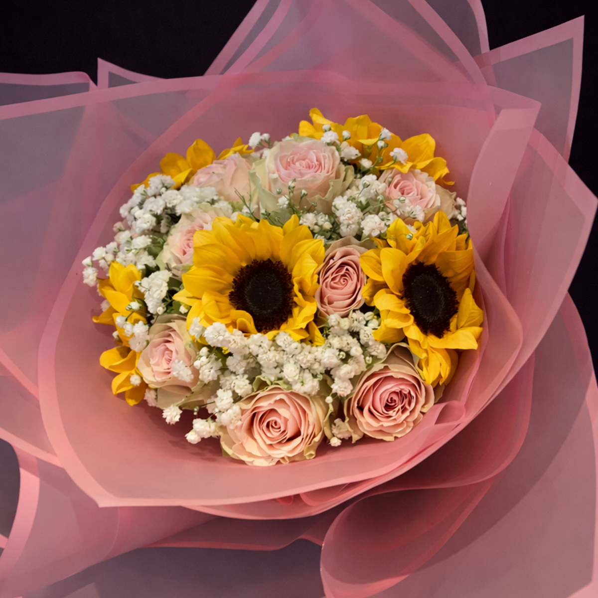 Ramo de 10 Gerberas y Gypso